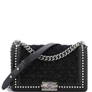 Chanel Boy Flap Bag Quilted Tweed With #238743C24B